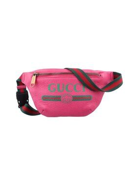 Gucci Print Rose Red Leather Handbag
